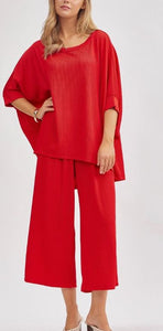 Ribbed Travel Set - RED