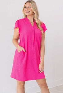 The Nicole Dress, Hot Pink