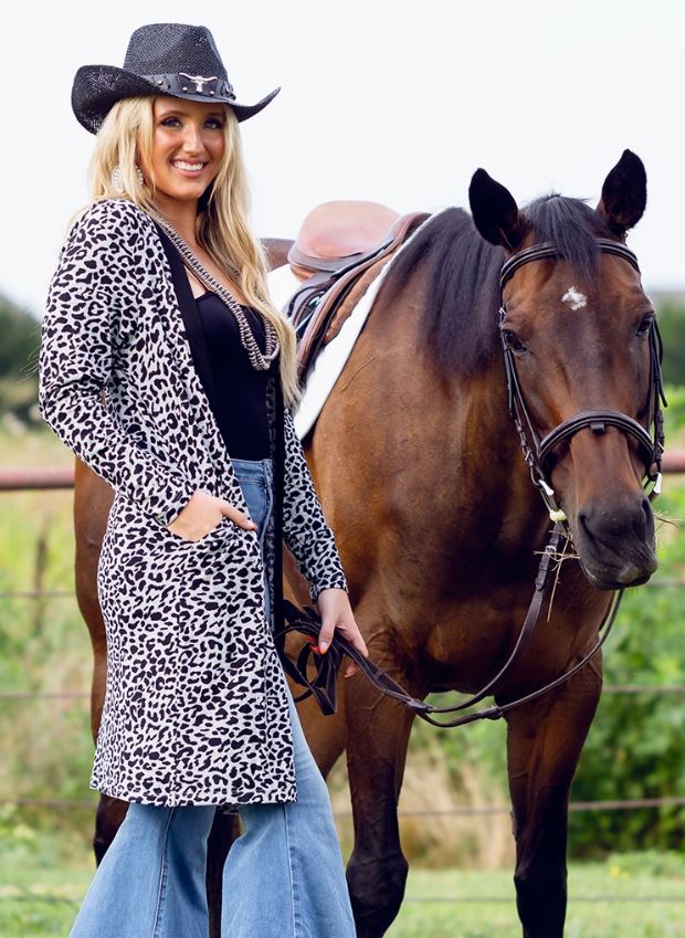 Leopard Cardigan with Pockets