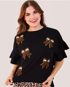Sideline Sparkle Ruffle Top-