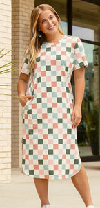 Checkered Dress with Pockets