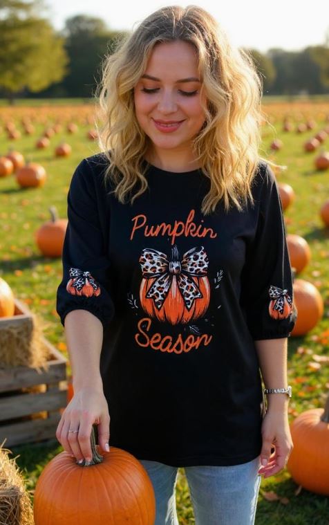 Pumpkin Season Halloween 3/4 Sleeve