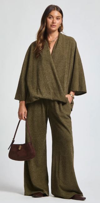 Ribbed 2-Piece Travel Set - Olive