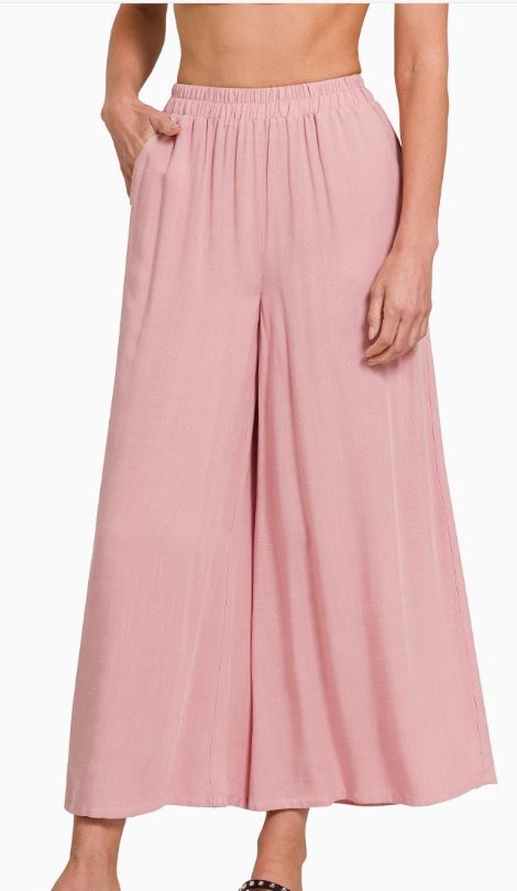 PINK Woven Pleated Wide Leg Pants