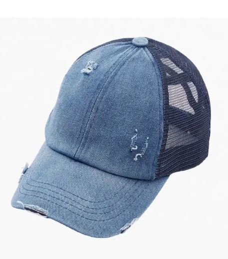 CC Multi Level Criss-Cross Pony Cap DENIM/NAVY