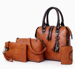 Hand Bag Pu Leather Ladies 4 in 1 Set