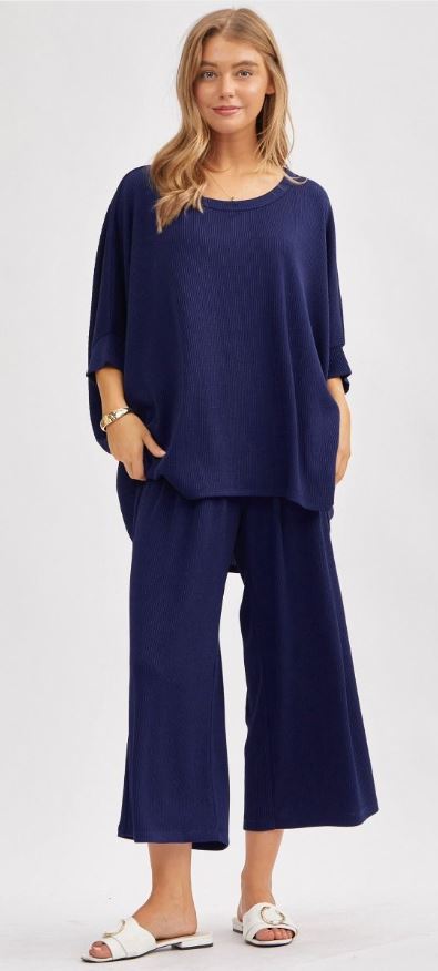 Ribbed Travel Set - Navy