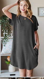 Urban Ribbed Dress with Side Pocket