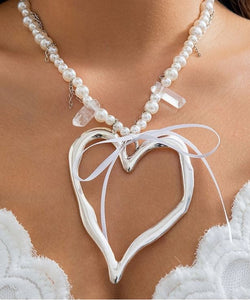 Beaded Heart Shape Dainty Necklace
