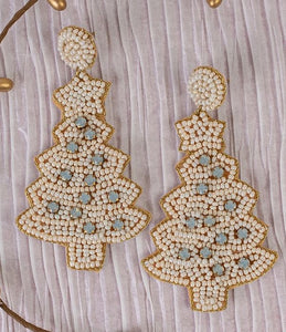 Beaded Christmas Tree Earrings  1