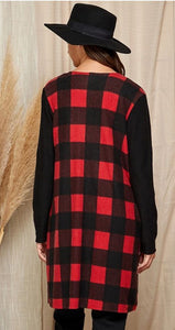 Red Plaid Cardigan