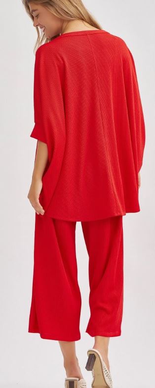 Ribbed Travel Set - RED
