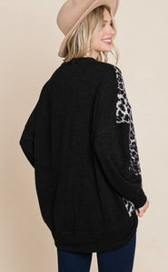 Animal Print Cardigan with Buttons