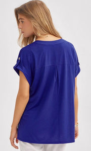 Blue Soft Dolman Sleeve Top