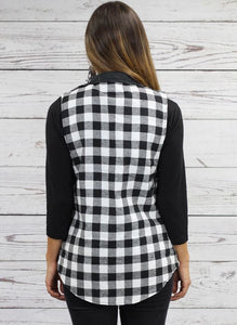 Buffalo Plaid Reversible Vest with Pockets