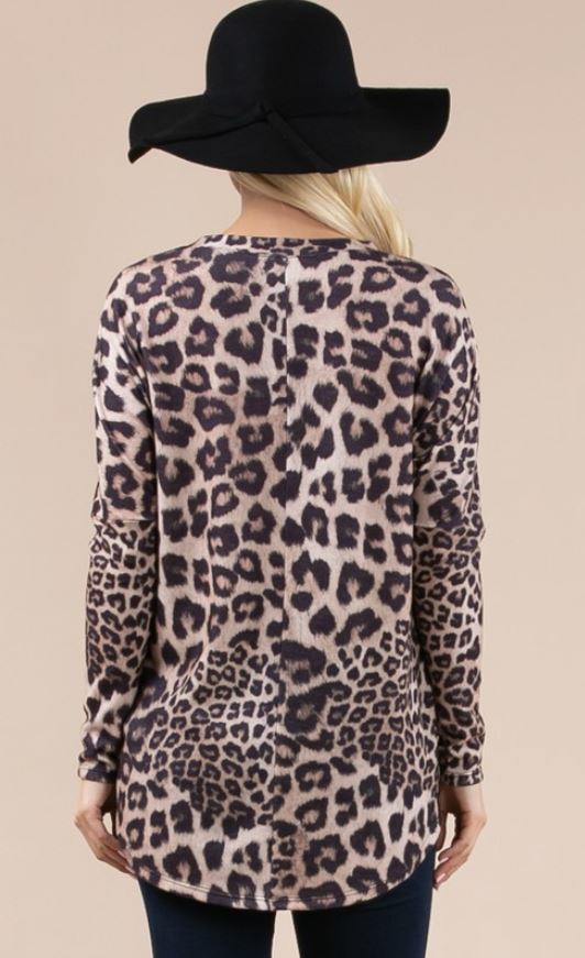 Animal Print Dolman Sleeve Tunic