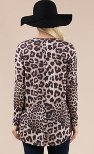 Animal Print Dolman Sleeve Tunic