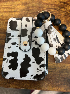 Cow Print Wristlet
