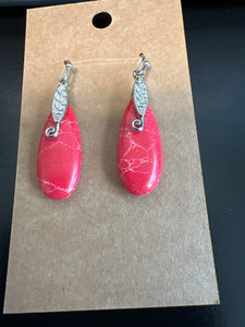 Marble Red Earrings