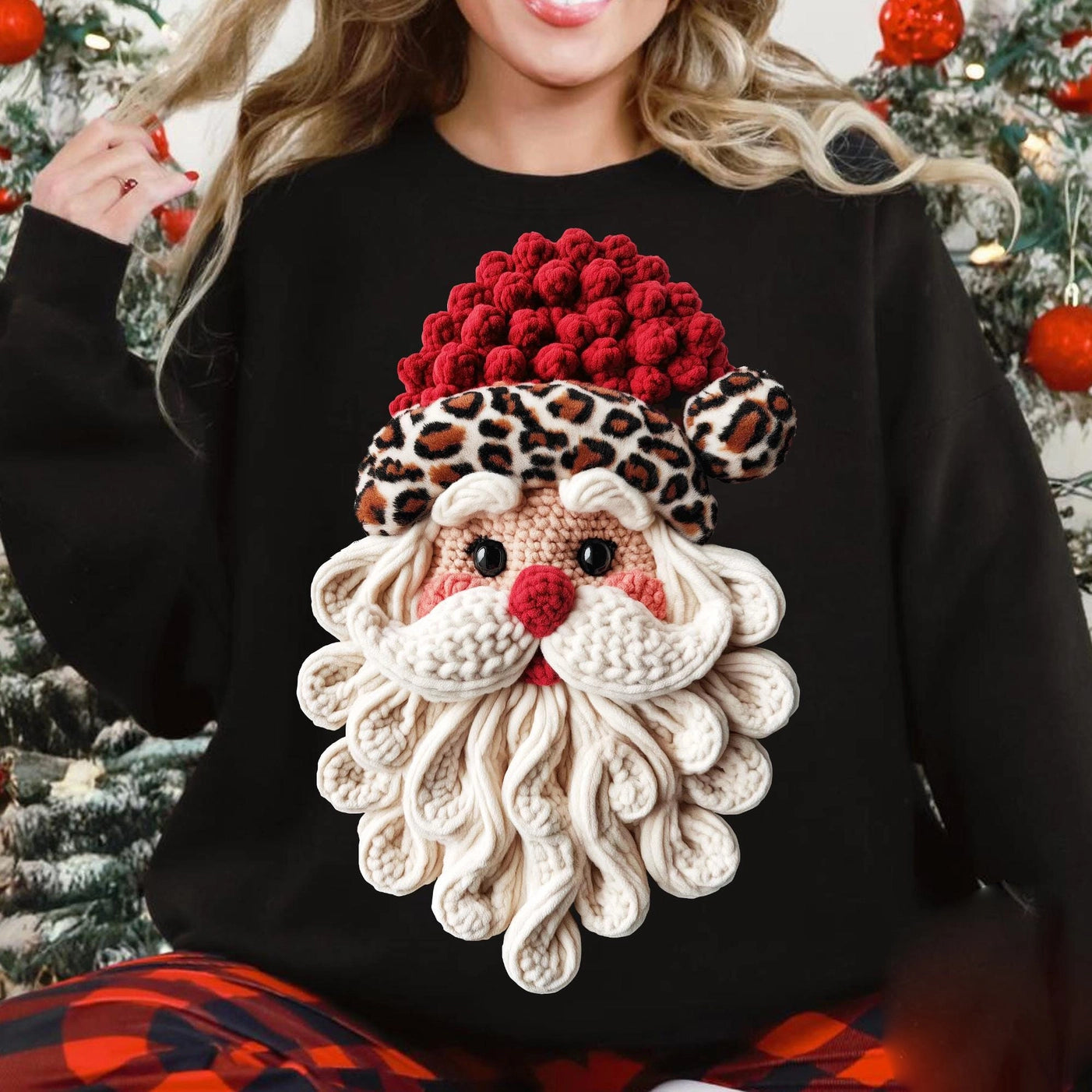 Santa goes Knitted Sweatshirt