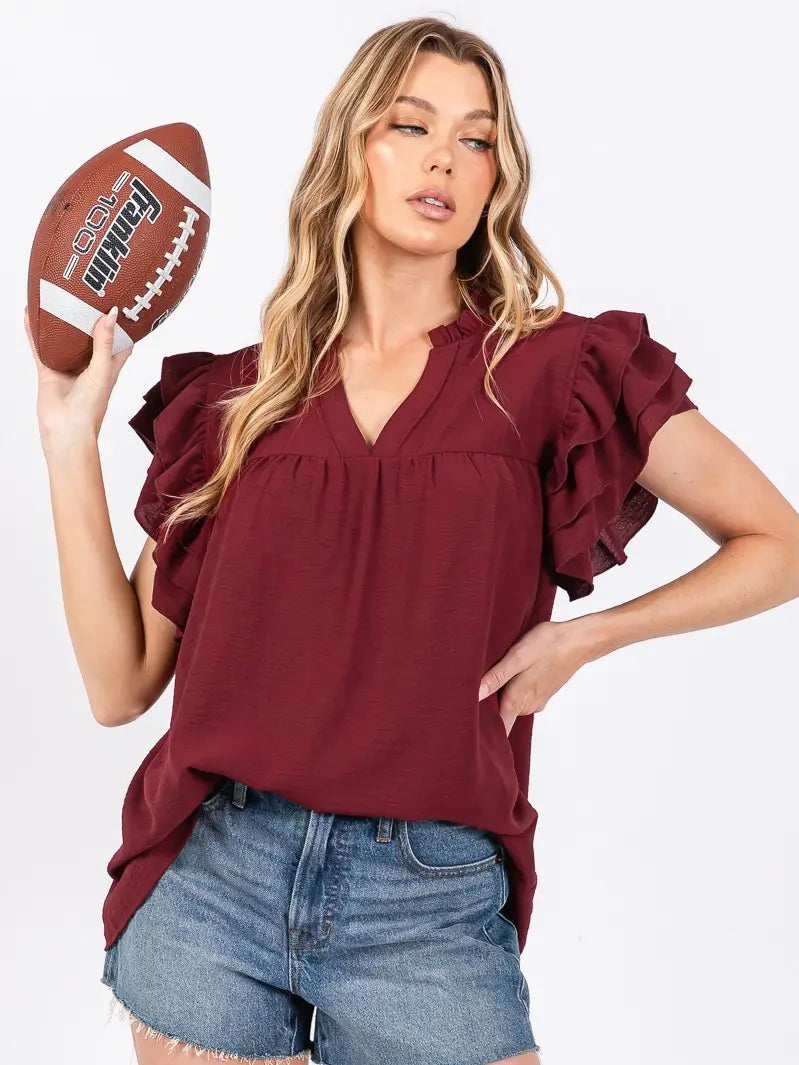 Game Day Air Flow Ruffle Sleeve