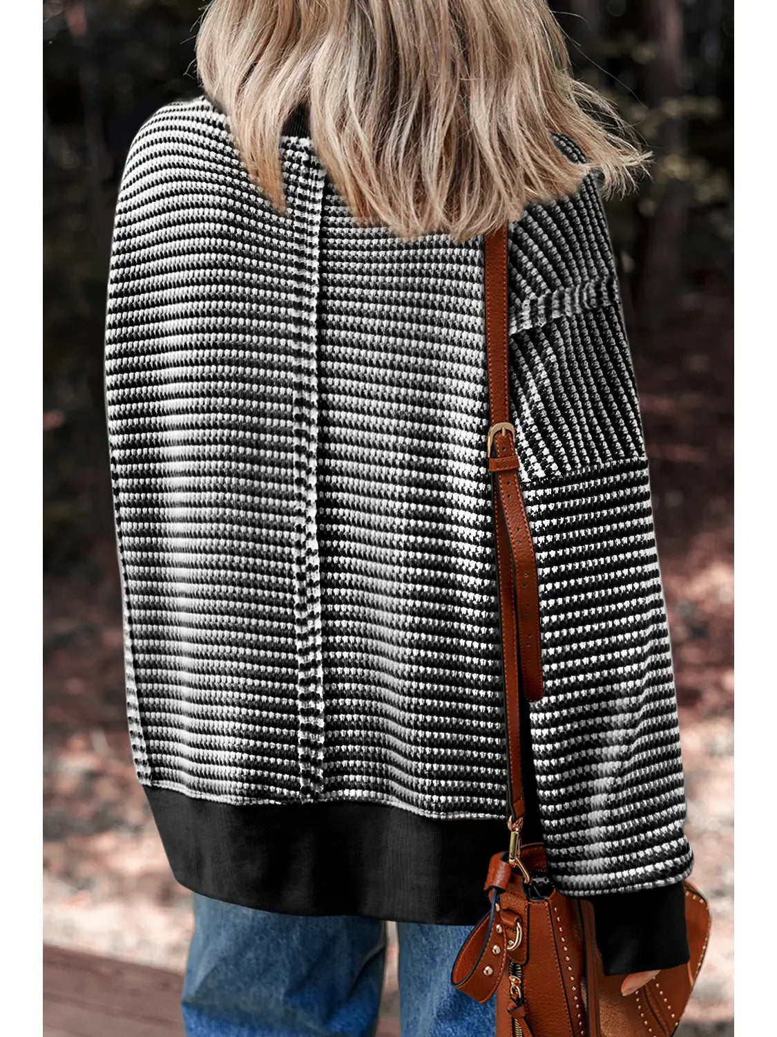 Ribbed Fall Jewel - Black/Cream