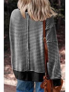 Ribbed Fall Jewel - Black/Cream
