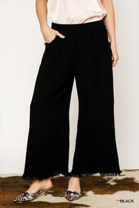 Black Linen Blend Pants