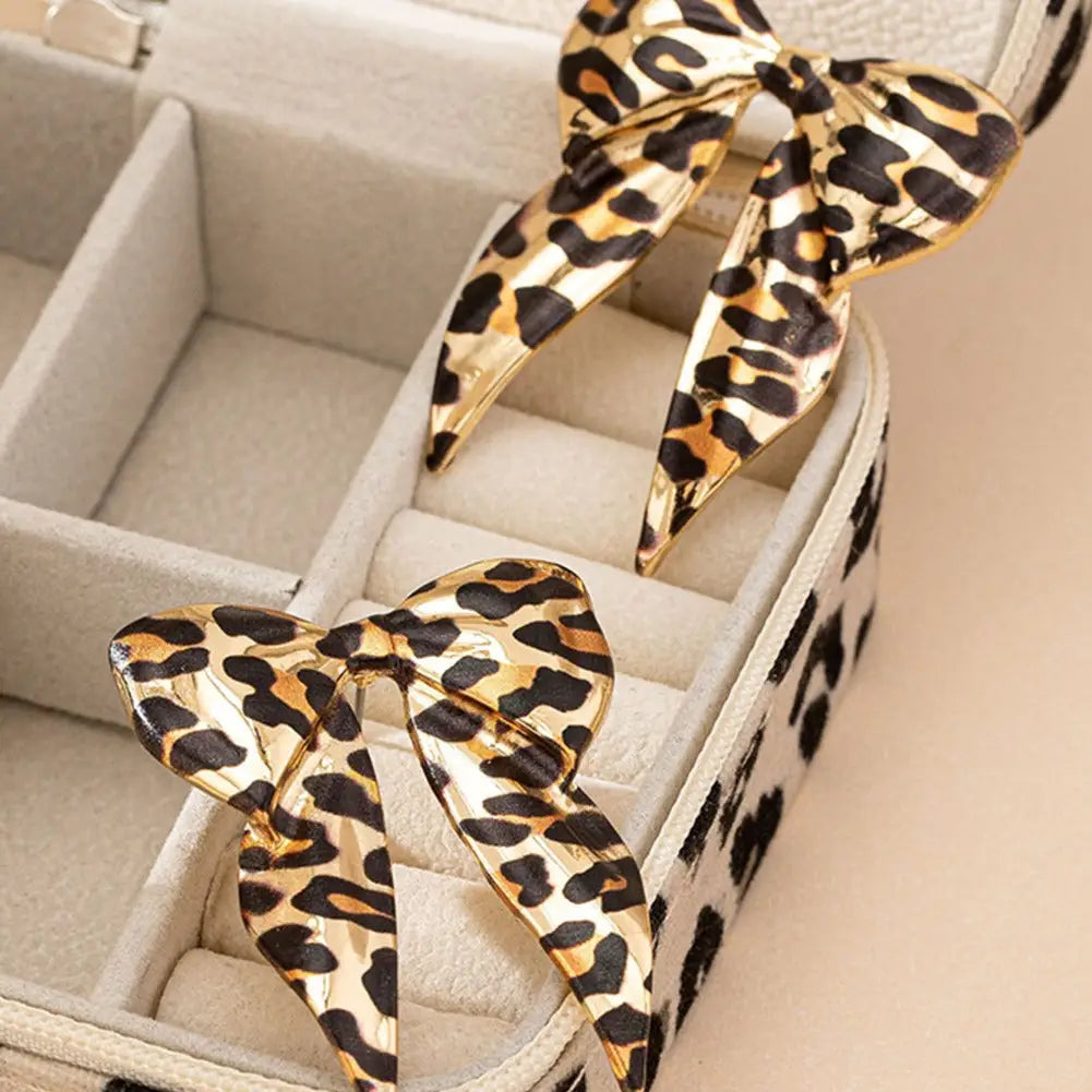 Leopard Bow Earrings