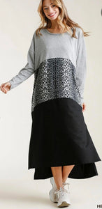 Black / Grey Maxi Dress