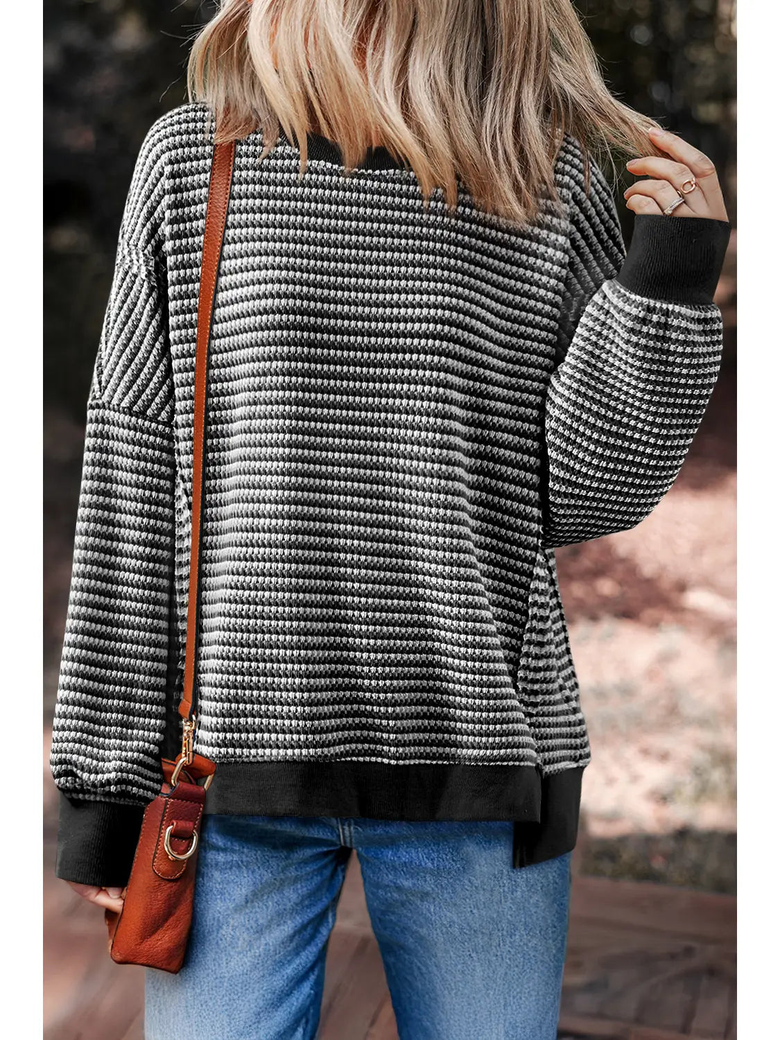 Ribbed Fall Jewel - Black/Cream