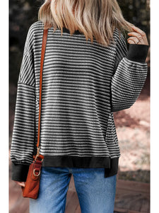 Ribbed Fall Jewel - Black/Cream