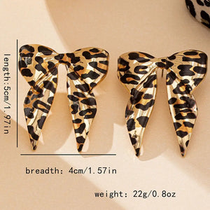 Leopard Bow Earrings