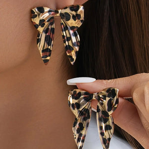 Leopard Bow Earrings