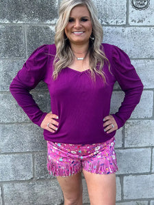 Something Classy Top - Plum